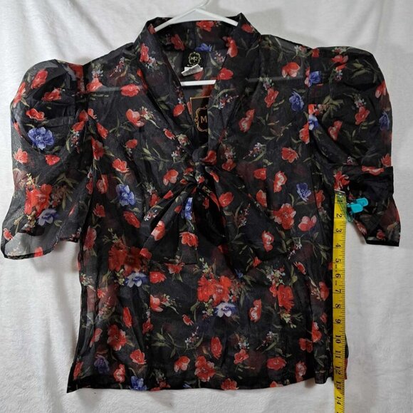 Blouse Women's Floral Multi-Color M2 By Mocha Apparel Size‎ Large - Picture 10 of 13